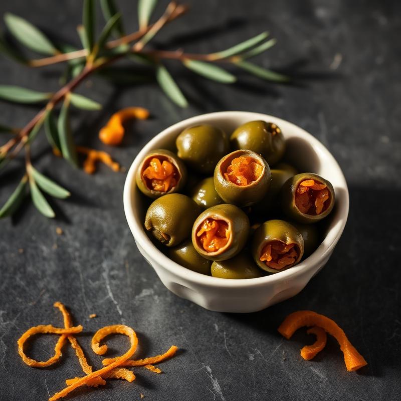 Aceituna Gordal rellena de naranja